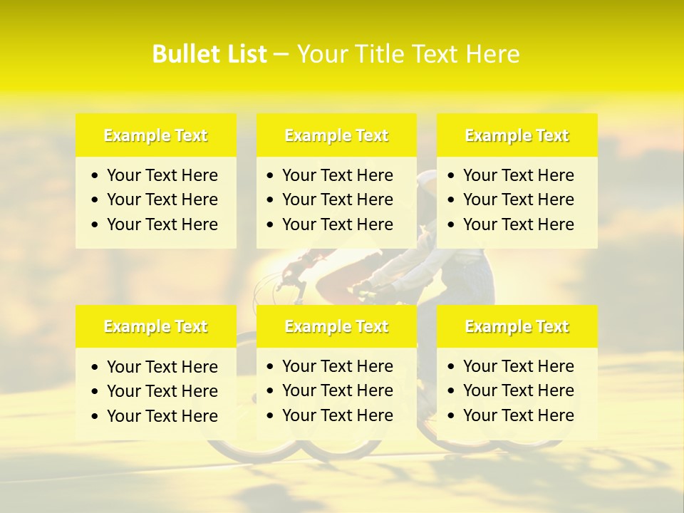 Children Ride Bikes Golden Autumn Park PowerPoint Template