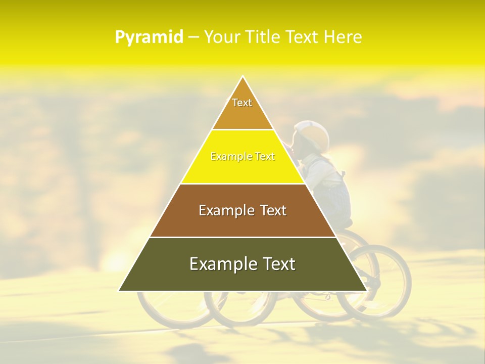 Children Ride Bikes Golden Autumn Park PowerPoint Template