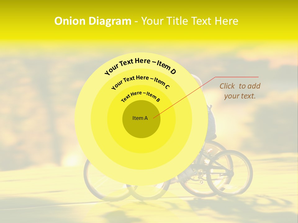 Children Ride Bikes Golden Autumn Park PowerPoint Template