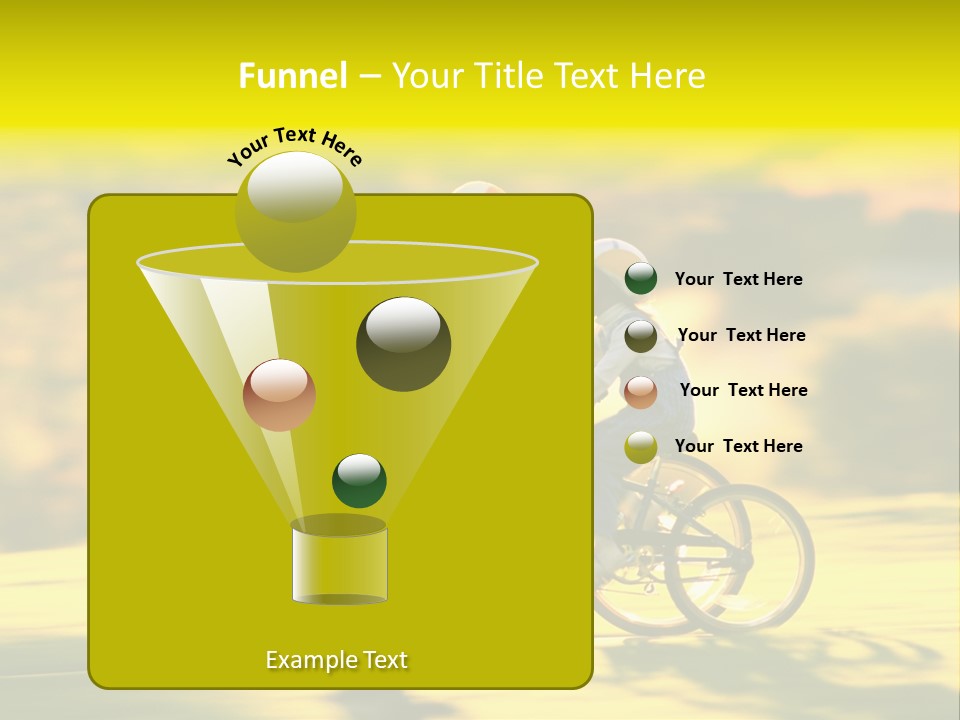 Children Ride Bikes Golden Autumn Park PowerPoint Template