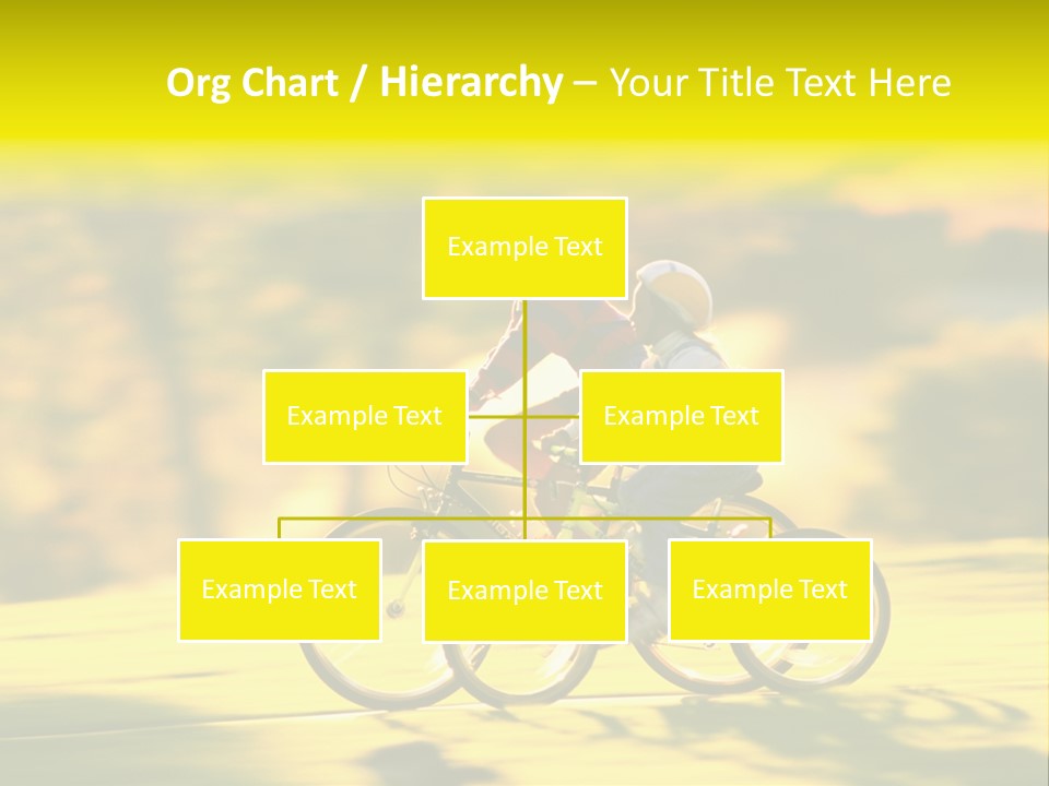 Children Ride Bikes Golden Autumn Park PowerPoint Template