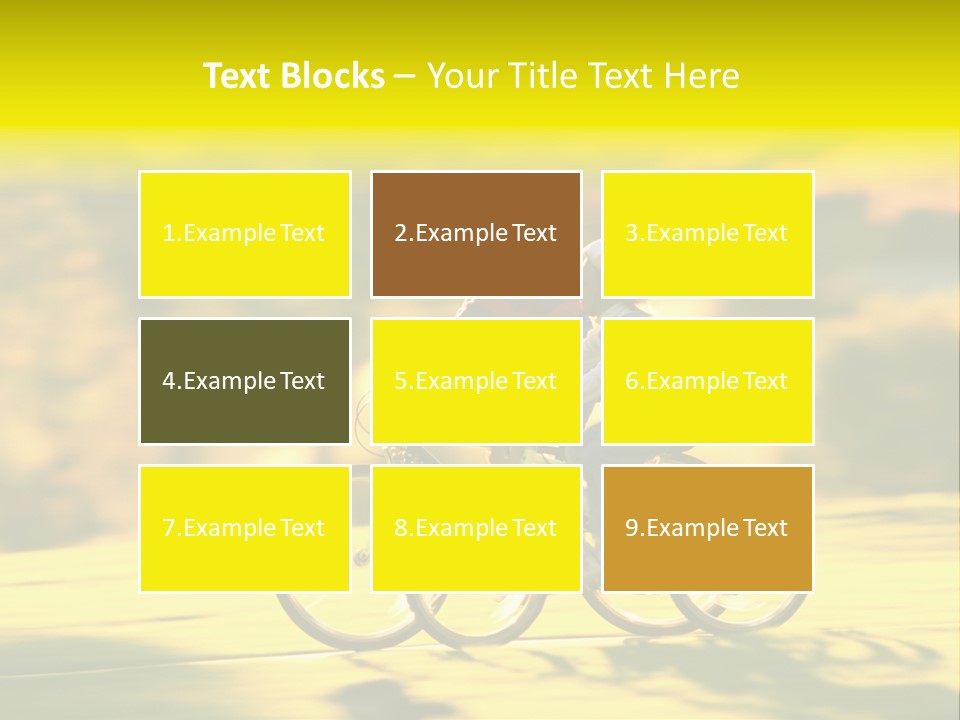 Children Ride Bikes Golden Autumn Park PowerPoint Template