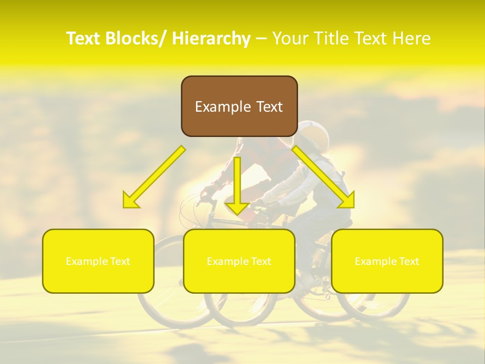 Children Ride Bikes Golden Autumn Park PowerPoint Template