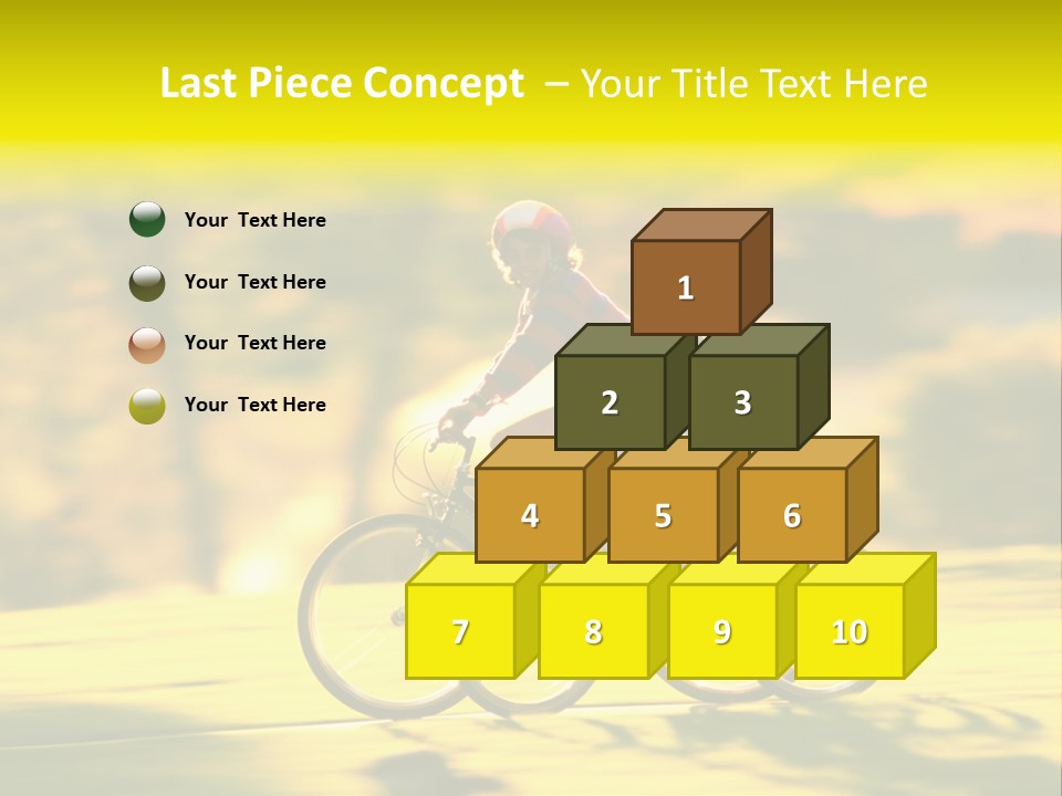 Children Ride Bikes Golden Autumn Park PowerPoint Template