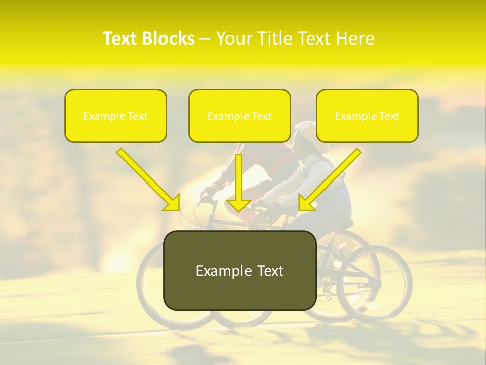 Children Ride Bikes Golden Autumn Park PowerPoint Template