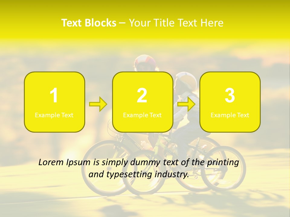 Children Ride Bikes Golden Autumn Park PowerPoint Template