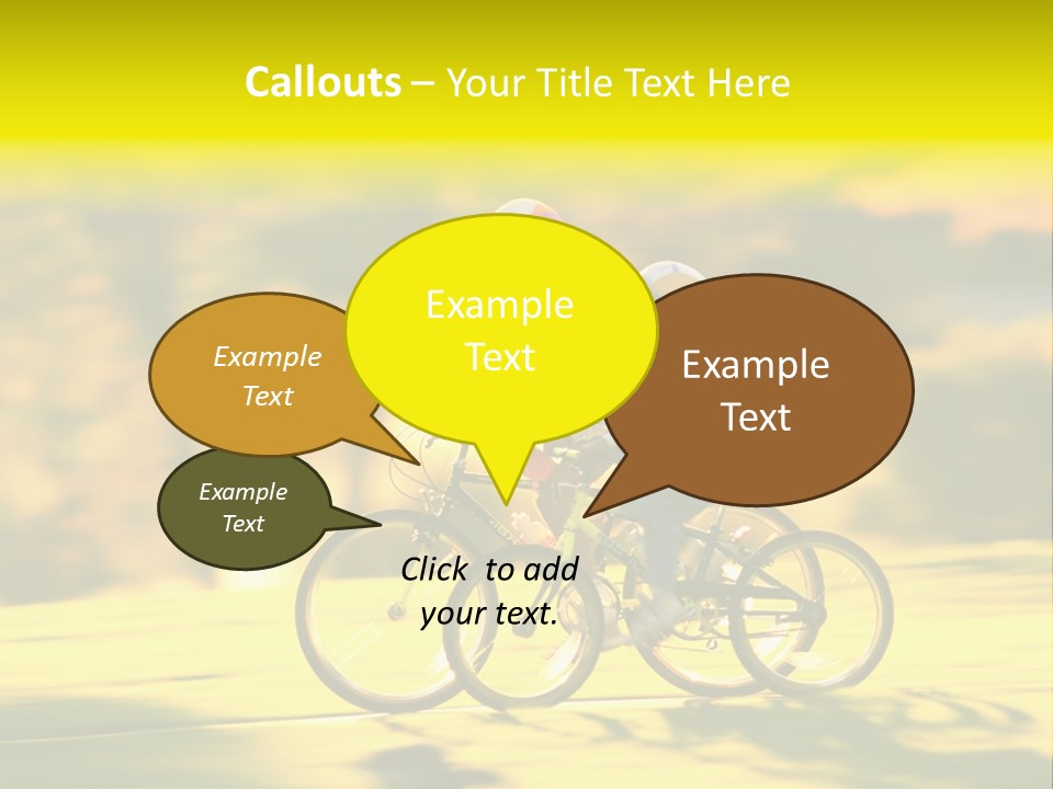 Children Ride Bikes Golden Autumn Park PowerPoint Template