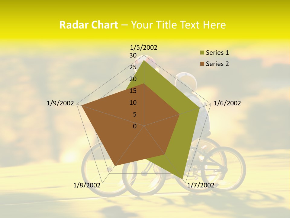 Children Ride Bikes Golden Autumn Park PowerPoint Template