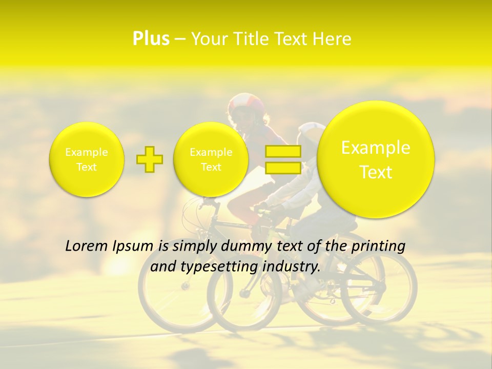 Children Ride Bikes Golden Autumn Park PowerPoint Template