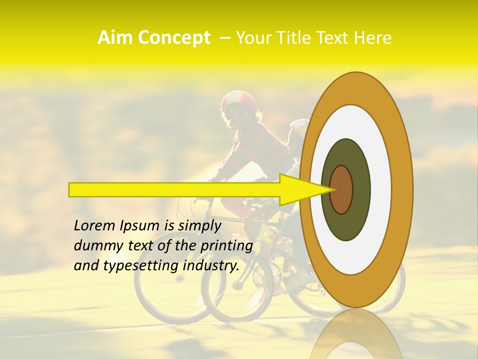 Children Ride Bikes Golden Autumn Park PowerPoint Template