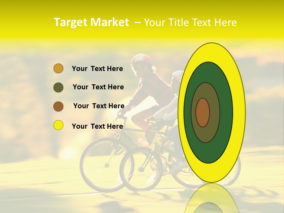 Children Ride Bikes Golden Autumn Park PowerPoint Template