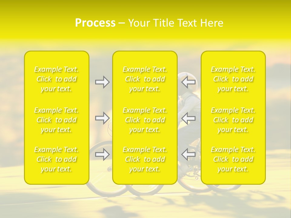 Children Ride Bikes Golden Autumn Park PowerPoint Template