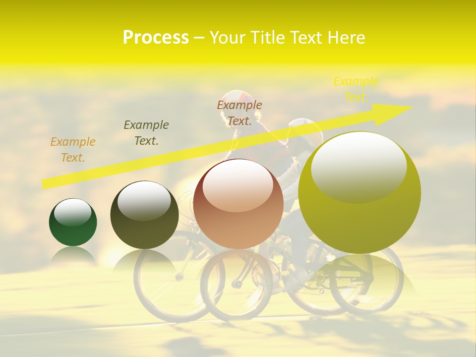 Children Ride Bikes Golden Autumn Park PowerPoint Template