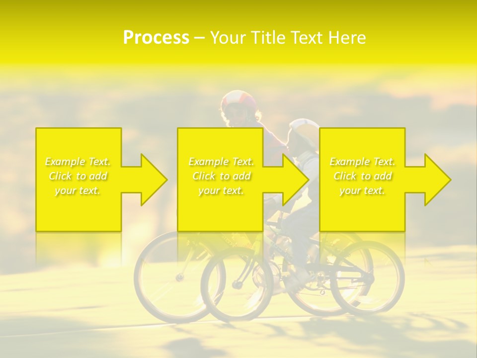 Children Ride Bikes Golden Autumn Park PowerPoint Template