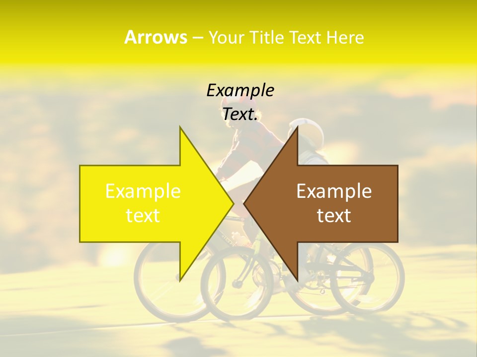 Children Ride Bikes Golden Autumn Park PowerPoint Template