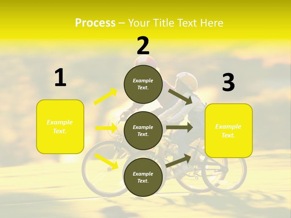 Children Ride Bikes Golden Autumn Park PowerPoint Template