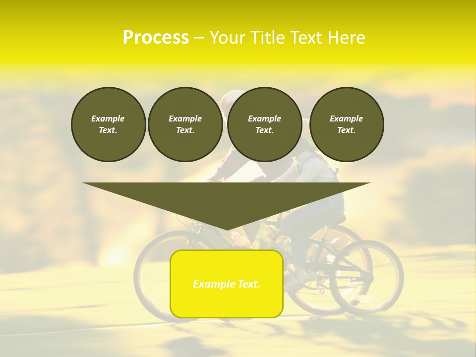 Children Ride Bikes Golden Autumn Park PowerPoint Template