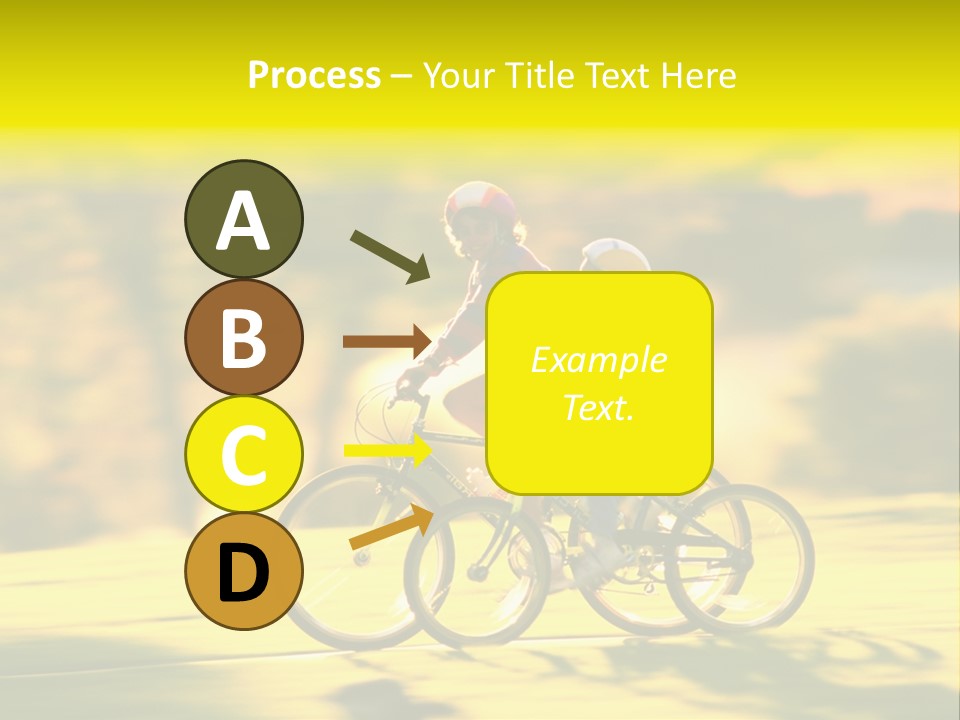Children Ride Bikes Golden Autumn Park PowerPoint Template