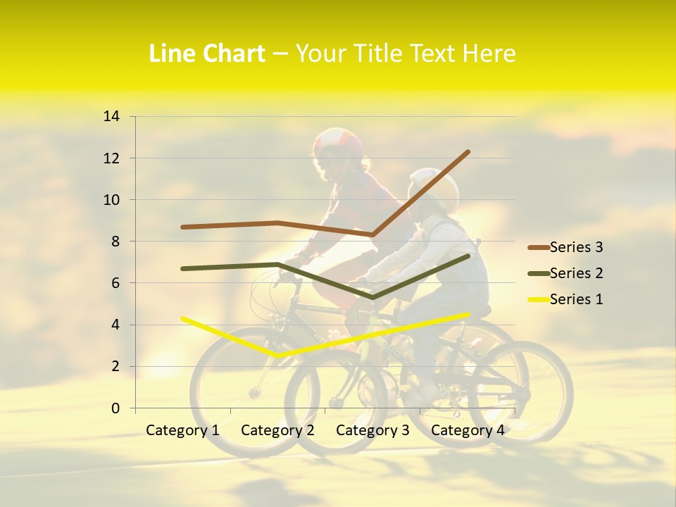 Children Ride Bikes Golden Autumn Park PowerPoint Template