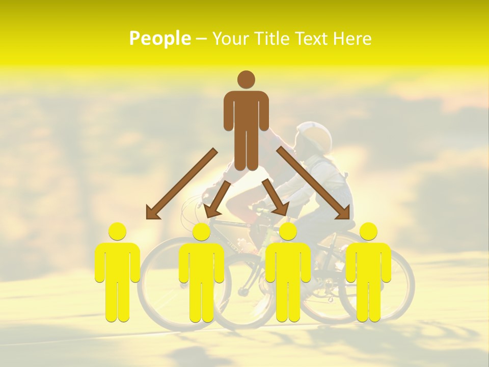 Children Ride Bikes Golden Autumn Park PowerPoint Template