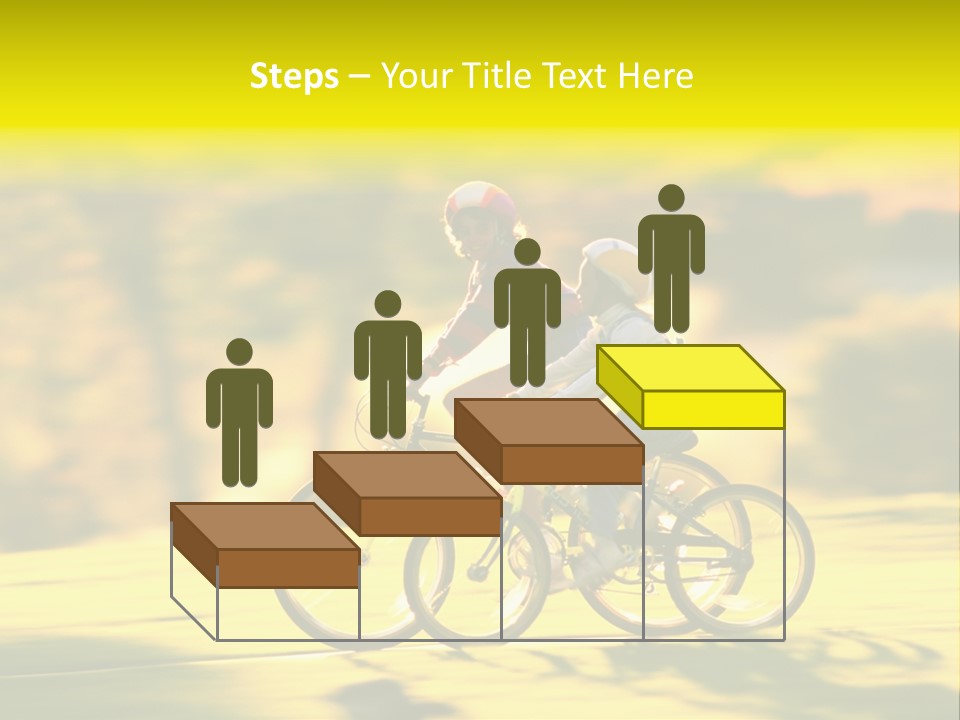 Children Ride Bikes Golden Autumn Park PowerPoint Template