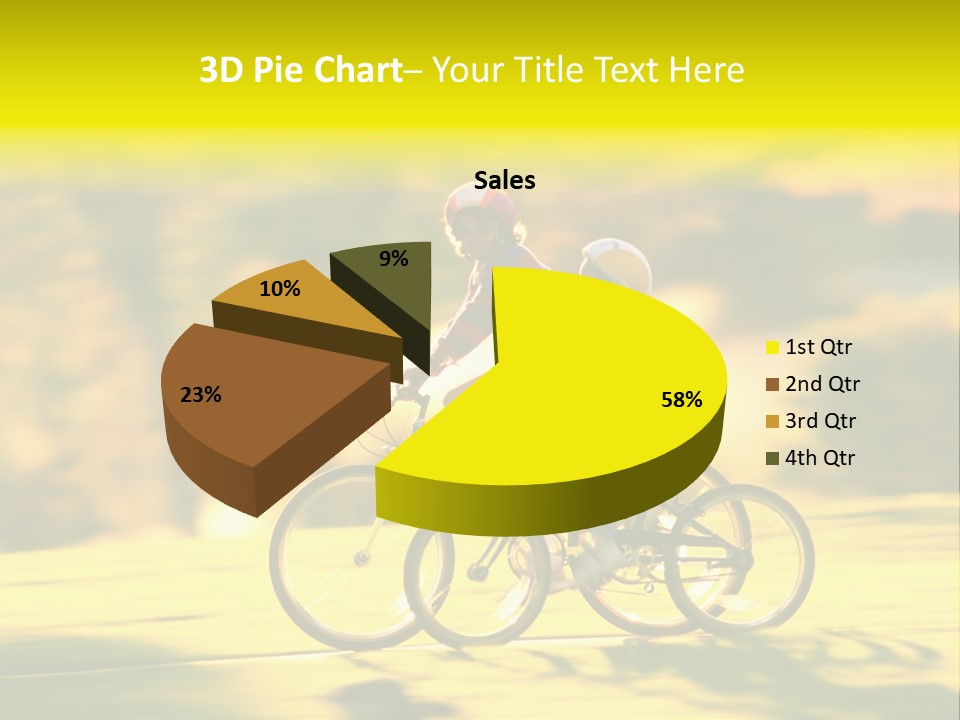 Children Ride Bikes Golden Autumn Park PowerPoint Template