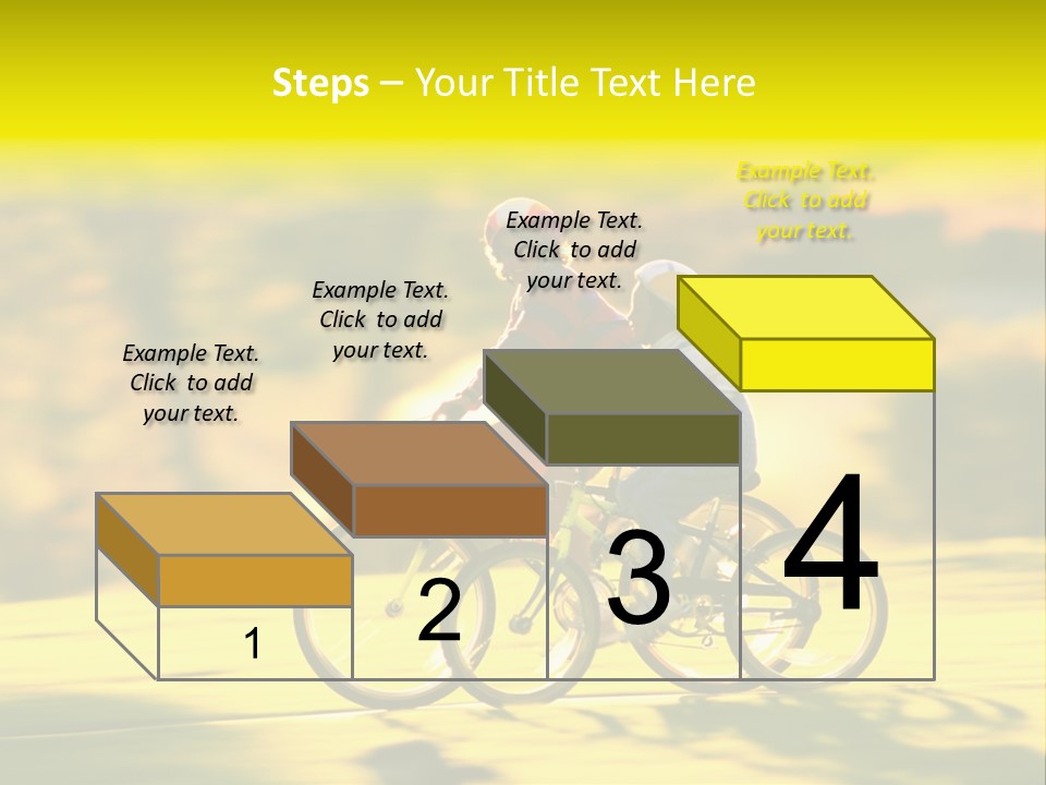 Children Ride Bikes Golden Autumn Park PowerPoint Template