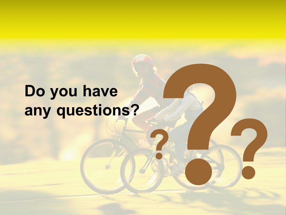 Children Ride Bikes Golden Autumn Park PowerPoint Template