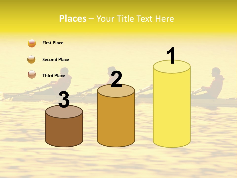 Men Rowing Golden Sunset PowerPoint Template