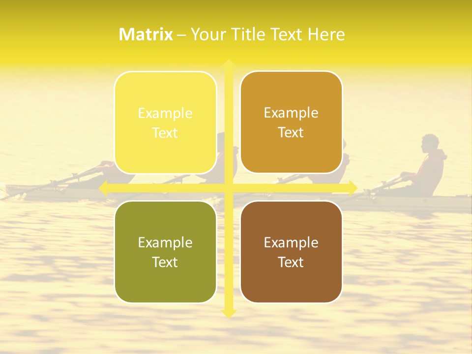 Men Rowing Golden Sunset PowerPoint Template