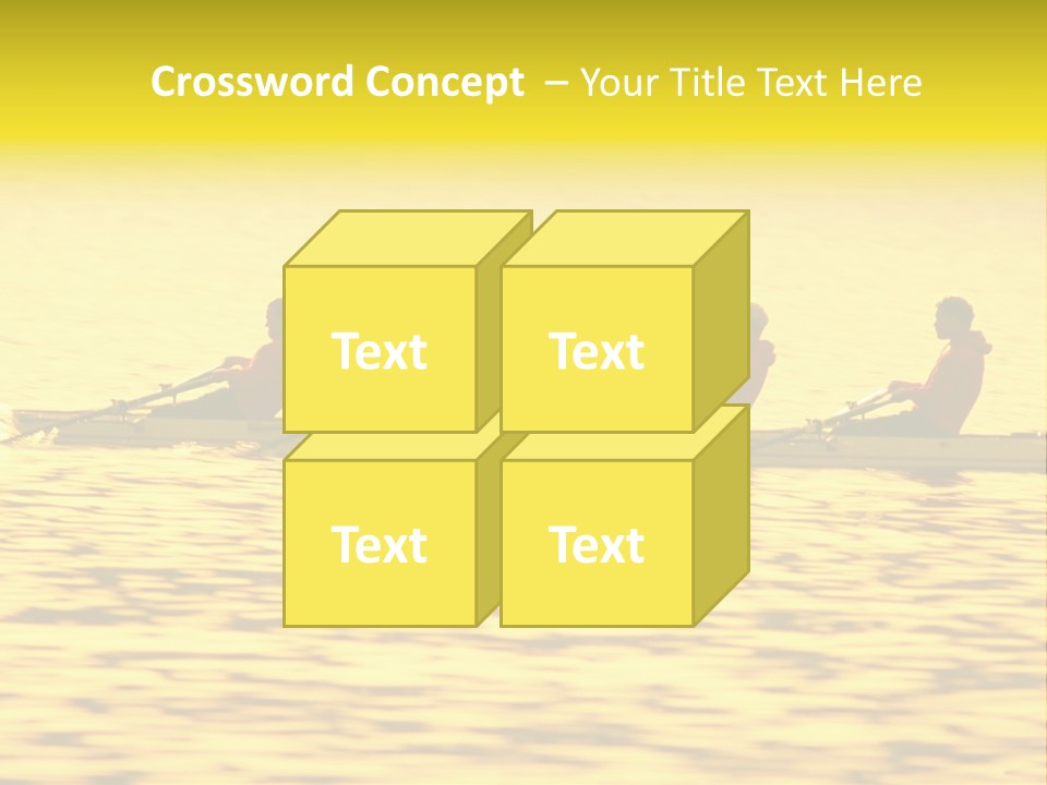 Men Rowing Golden Sunset PowerPoint Template