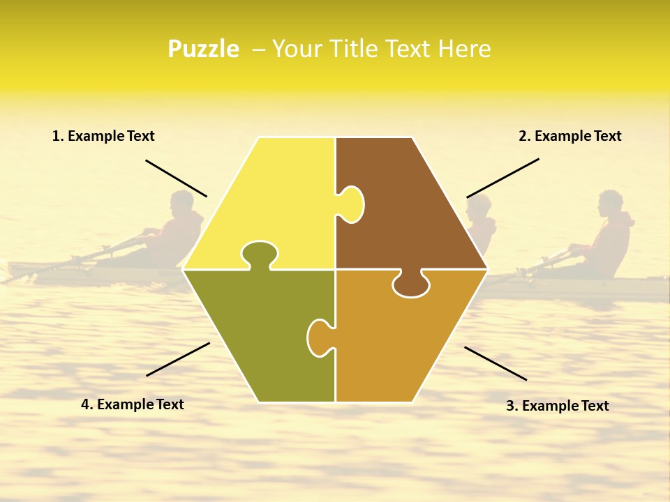 Men Rowing Golden Sunset PowerPoint Template