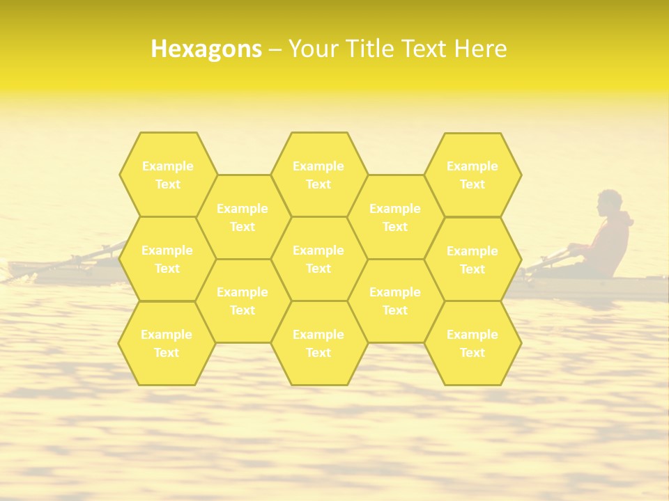 Men Rowing Golden Sunset PowerPoint Template