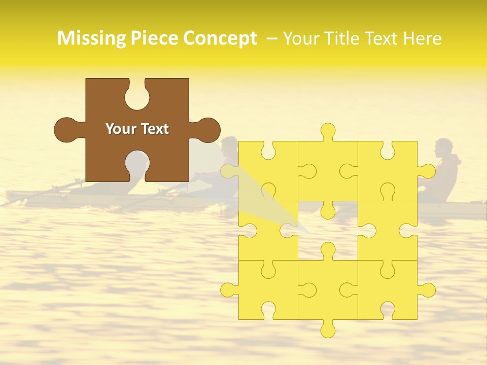 Men Rowing Golden Sunset PowerPoint Template