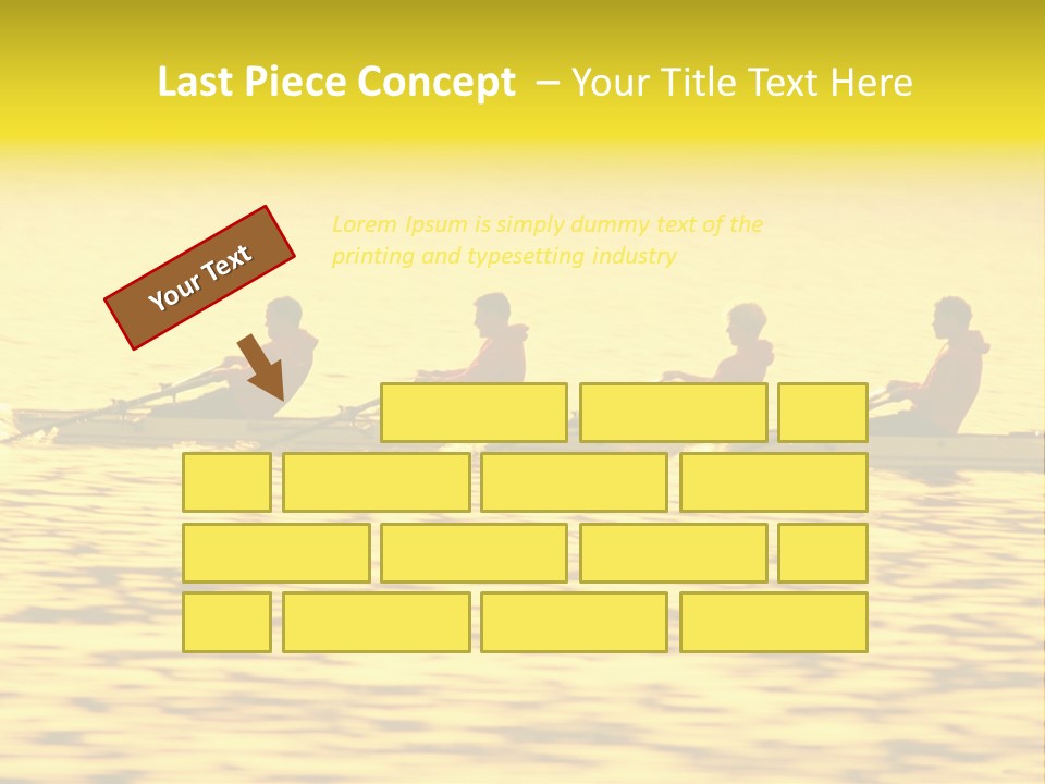 Men Rowing Golden Sunset PowerPoint Template