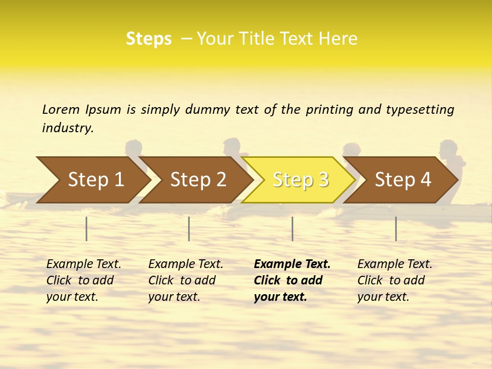 Men Rowing Golden Sunset PowerPoint Template