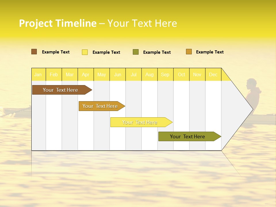 Men Rowing Golden Sunset PowerPoint Template