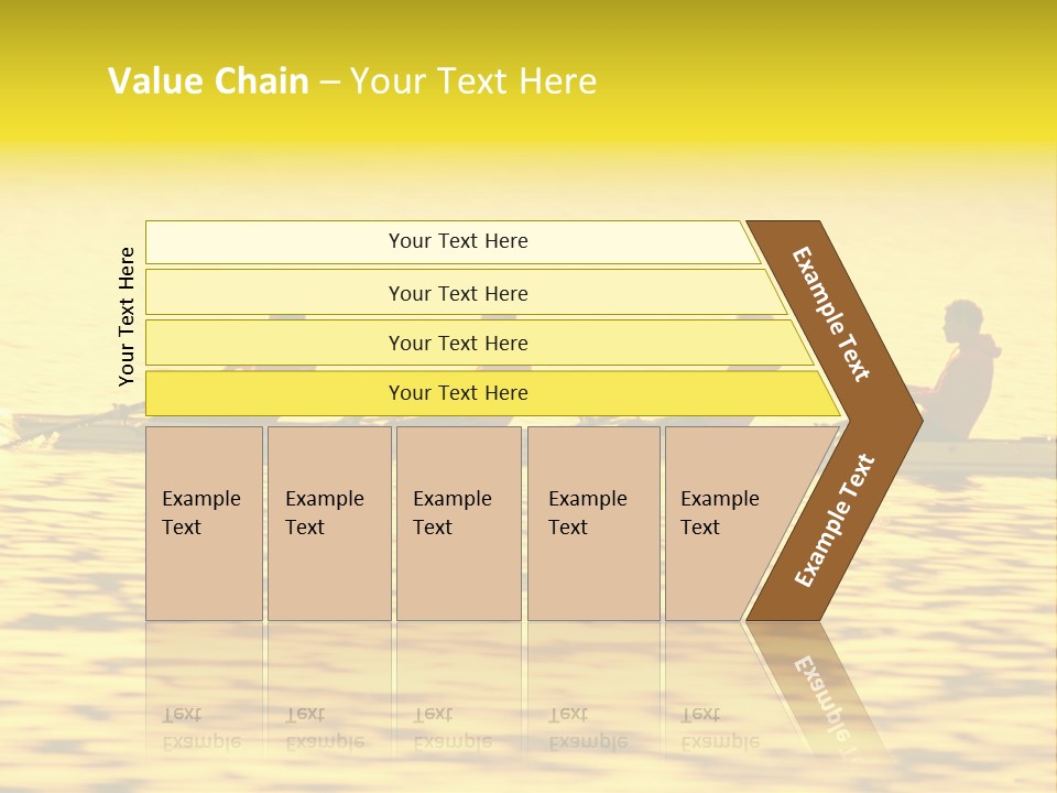Men Rowing Golden Sunset PowerPoint Template