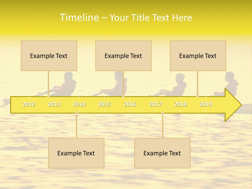 Men Rowing Golden Sunset PowerPoint Template