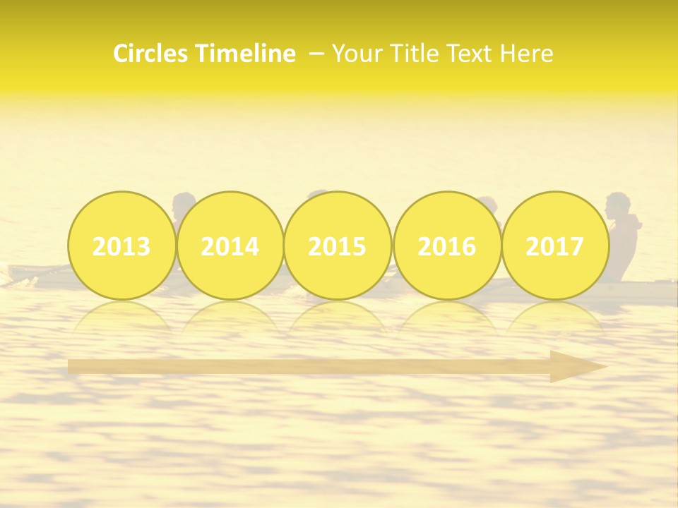Men Rowing Golden Sunset PowerPoint Template