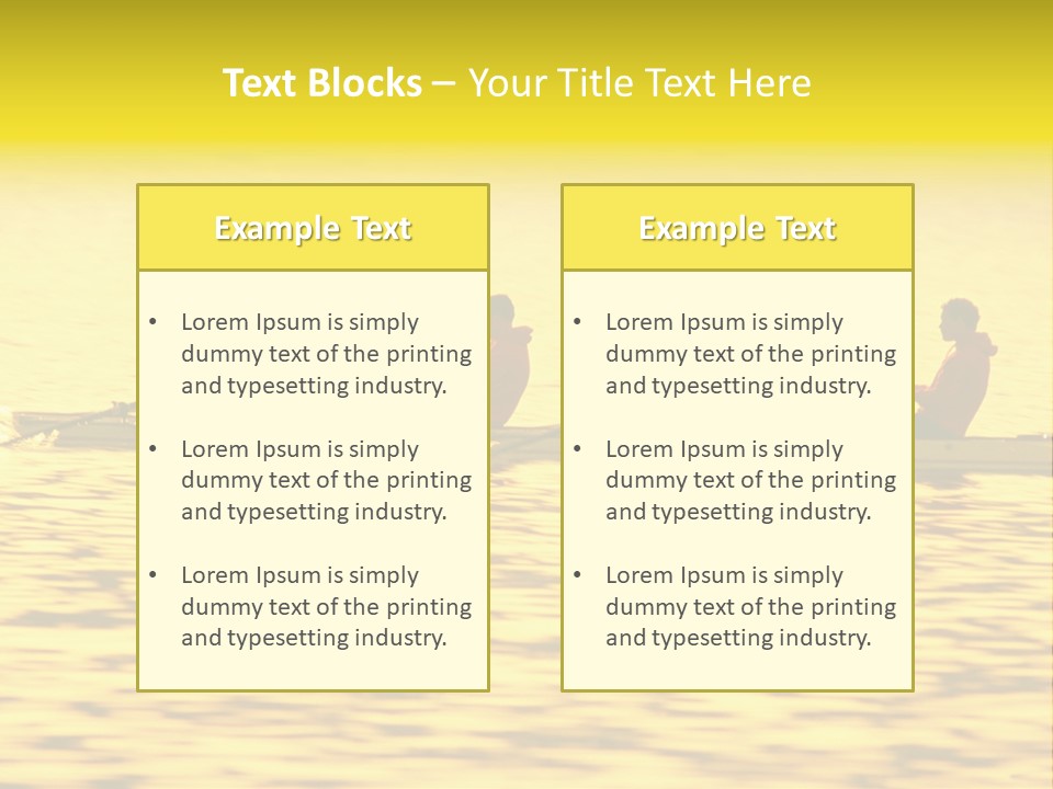 Men Rowing Golden Sunset PowerPoint Template
