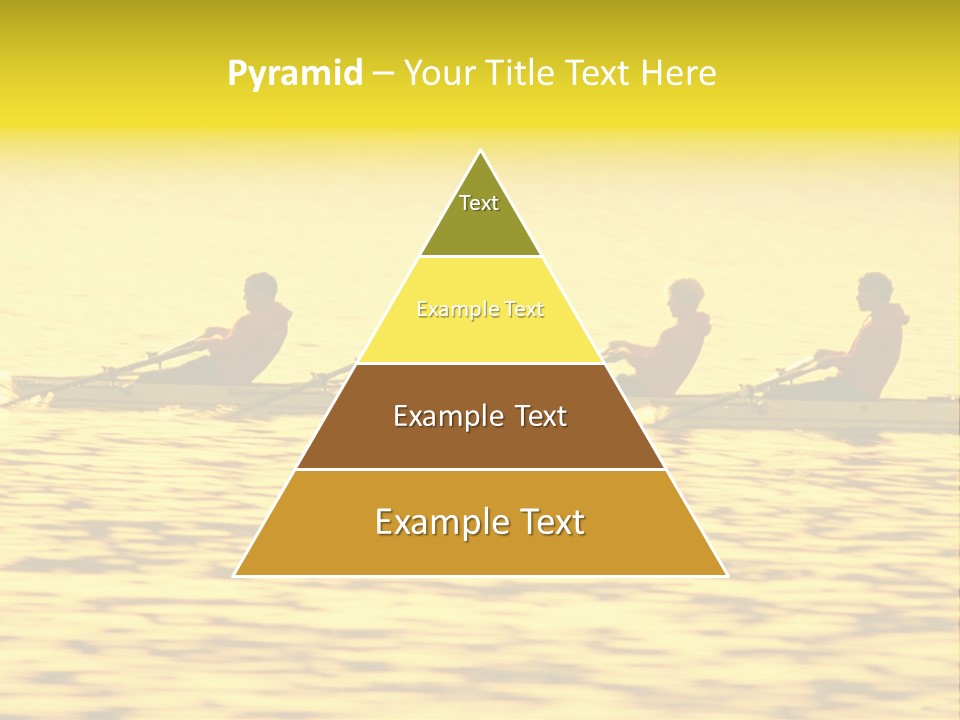 Men Rowing Golden Sunset PowerPoint Template