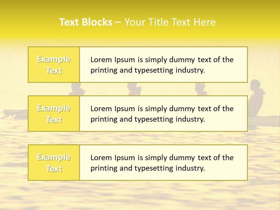 Men Rowing Golden Sunset PowerPoint Template