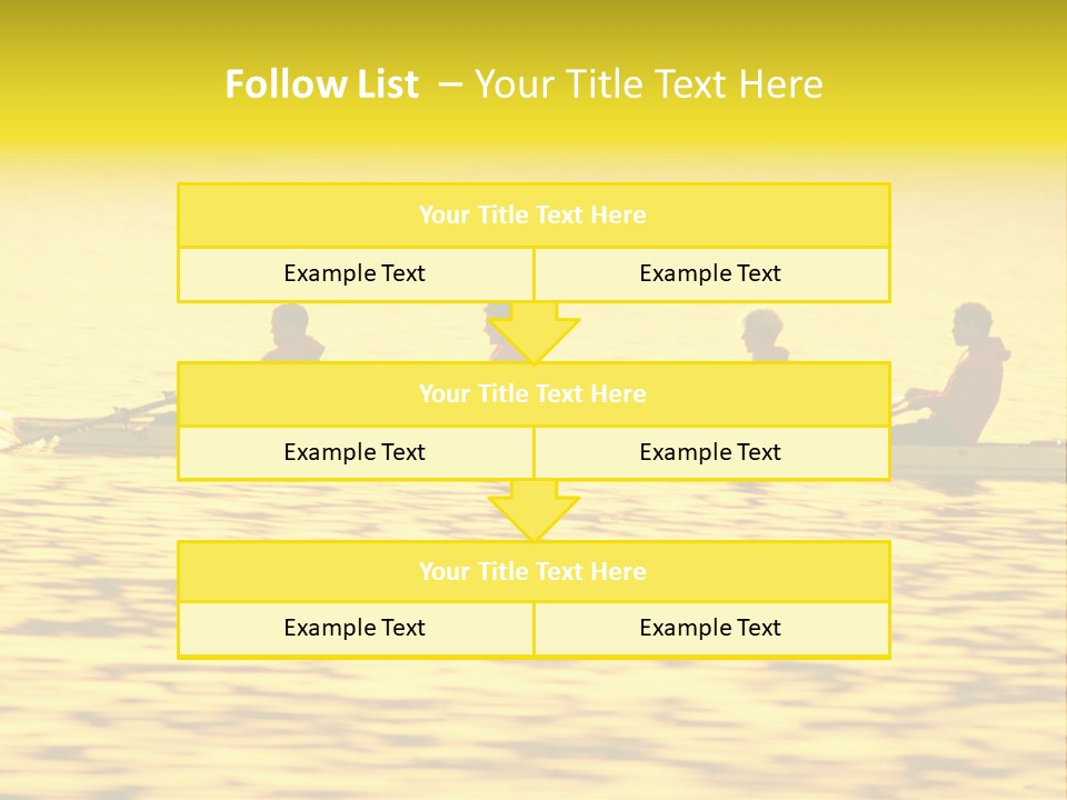 Men Rowing Golden Sunset PowerPoint Template