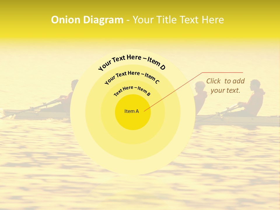 Men Rowing Golden Sunset PowerPoint Template