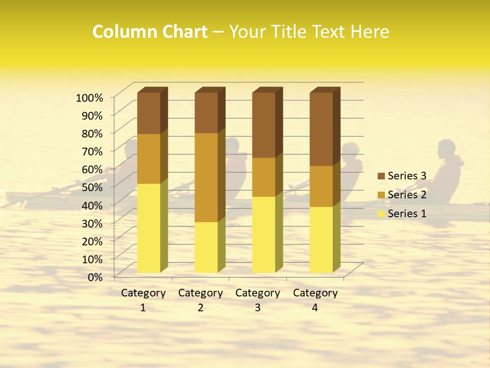 Men Rowing Golden Sunset PowerPoint Template