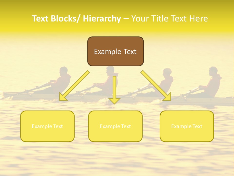 Men Rowing Golden Sunset PowerPoint Template