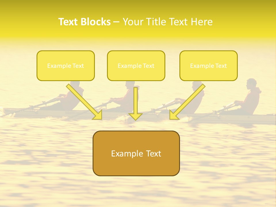 Men Rowing Golden Sunset PowerPoint Template