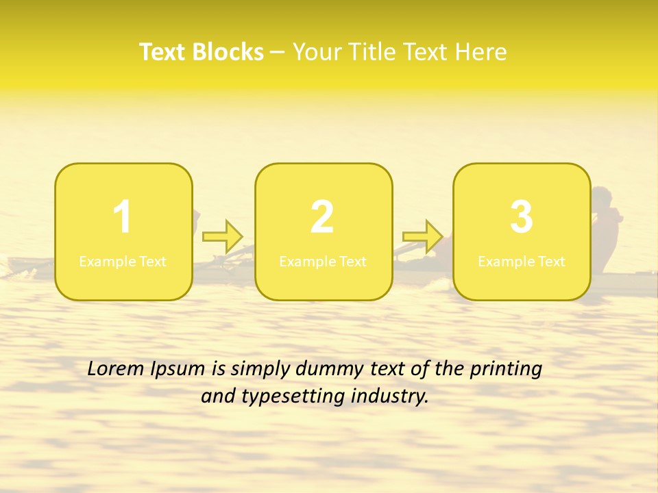 Men Rowing Golden Sunset PowerPoint Template