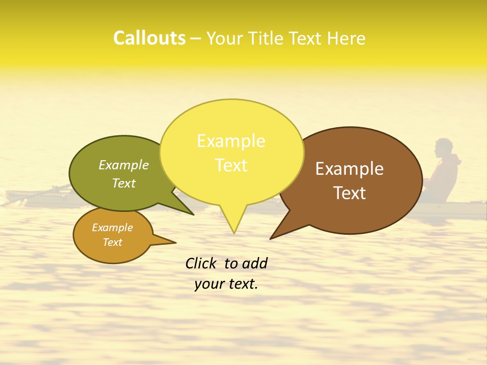 Men Rowing Golden Sunset PowerPoint Template